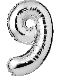 Folieballong H. 35 cm silver - nr. 9