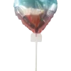 Folieballong mini med pinne - Hjärta