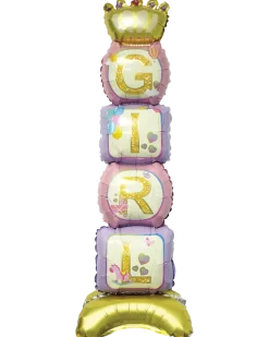 Folieballong på fot 83 cm - ”Girl”