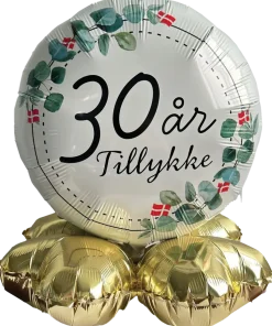 Folieballong på fot Ø35 cm - 30 år