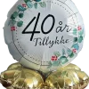 Folieballong på fot Ø35 cm - 40 år