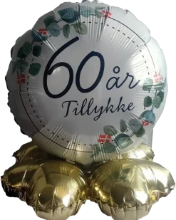 Folieballong på fot Ø35 cm - 60 år