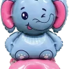 Folieballong på stativ 40 cm - Elefant