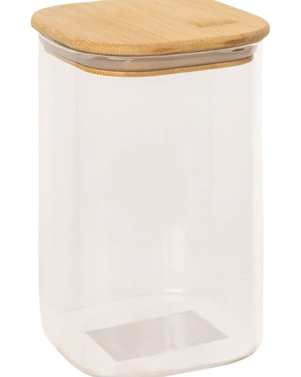Glasburk med trälock 1,1 liter