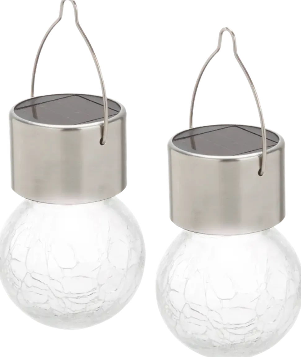 Glaskula med solcell 2-pack