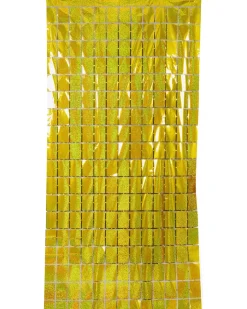 Glitterdraperi - fyrkanter guld