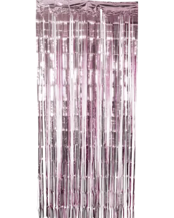 Glitterdraperi matt rosa - 250 cm