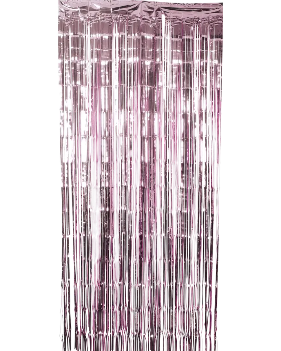 Glitterdraperi matt rosa - 250 cm