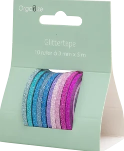 GLITTERTEJP 10 RULLAR 3MMX3,5M