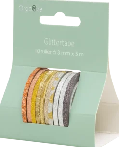 GLITTERTEJP 10 RULLAR 3MMX3,5M