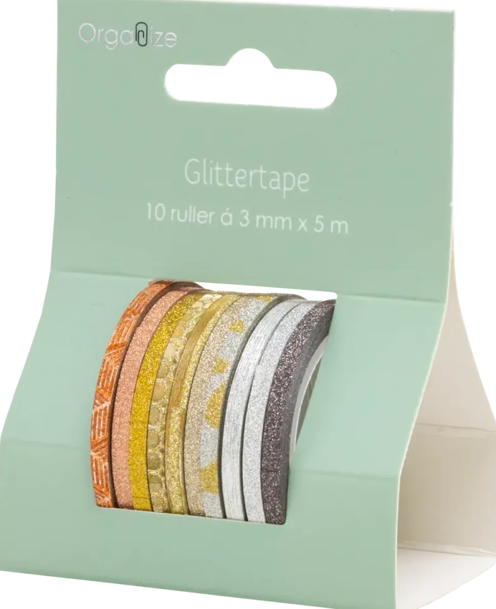 GLITTERTEJP 10 RULLAR 3MMX3,5M
