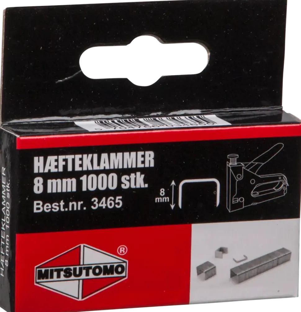 Häftklammer 8 mm 1000 st/pkt