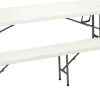 Hopfällbar bänk L. 180 cm - vit