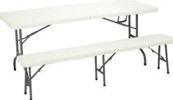 Hopfällbar bänk L. 180 cm - vit