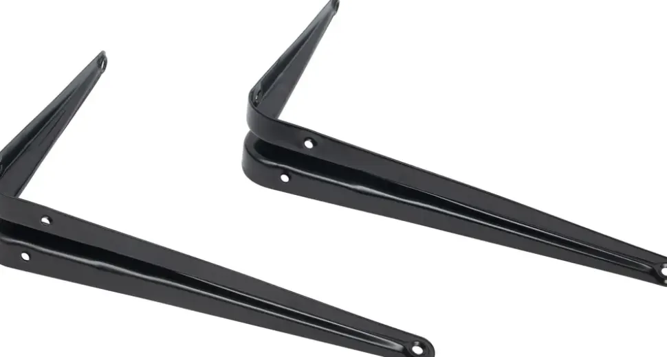 Hyllplanskonsol 150 x 200 mm 2-pack - Svart