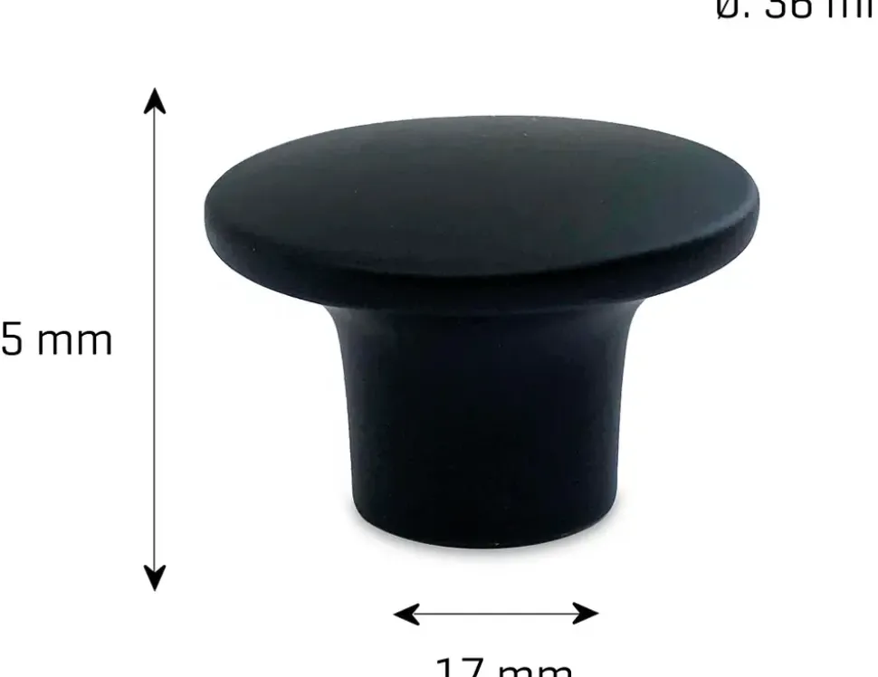 jasa Möbelknopp Kreta Ø37 mm svart