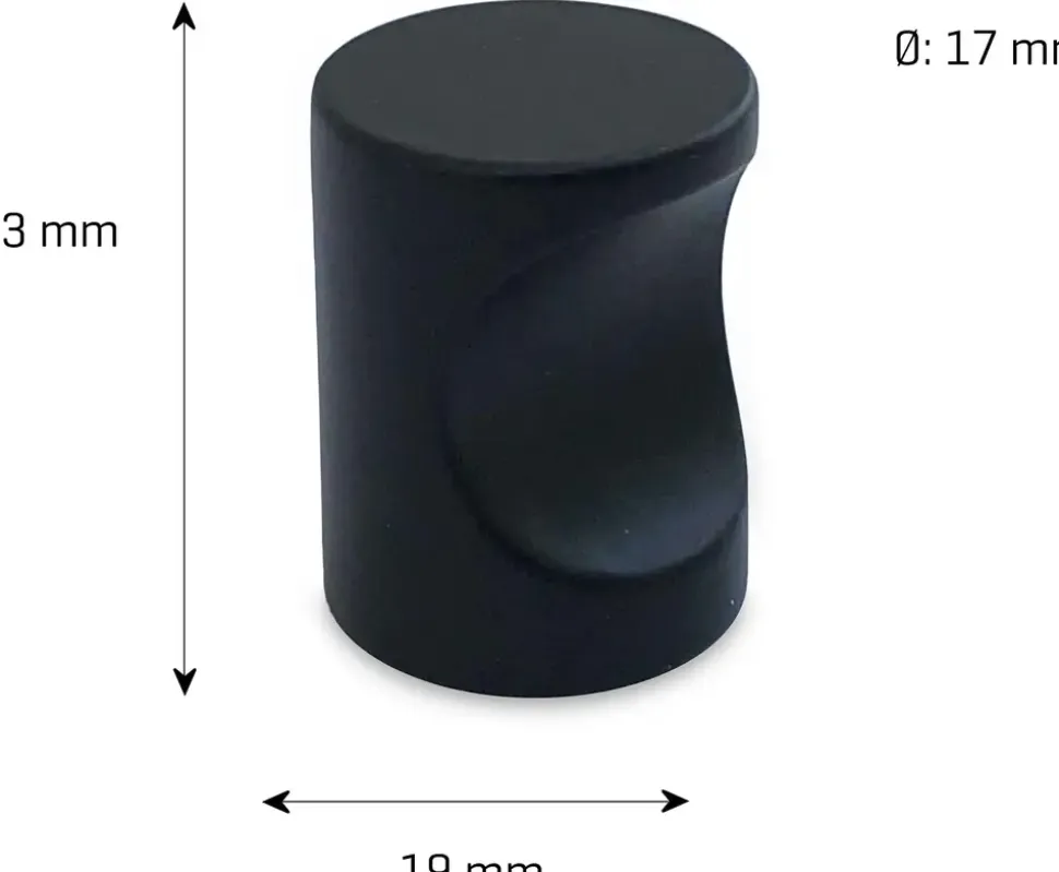 jasa Möbelknopp Spa Ø17 mm - mattsvart