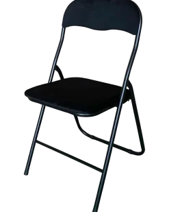 Klappstol med velourdyna - svart