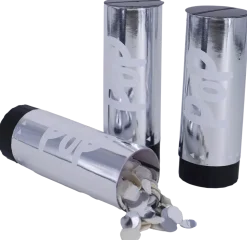 Konfettirör silver 10,5 cm - 3 st