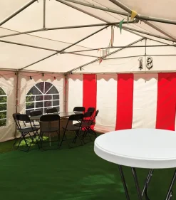 KOSAMA Partytält PVC 6 x 8 m – röd/vit