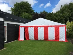 KOSAMA Partytält PVC 6 x 8 m – röd/vit