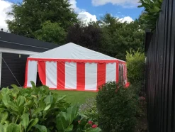 KOSAMA Partytält PVC 6 x 8 m – röd/vit