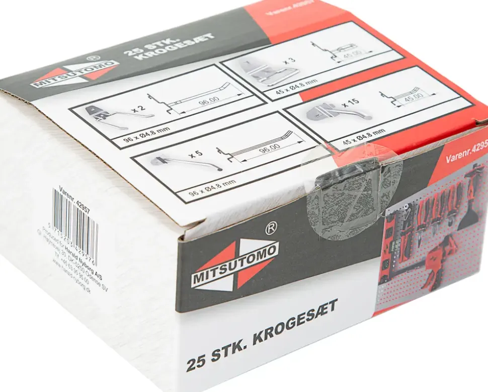 Krokar till verktygstavla 25-pack