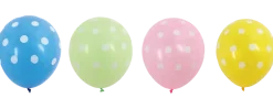 Latexballonger med prickar - 4-pack