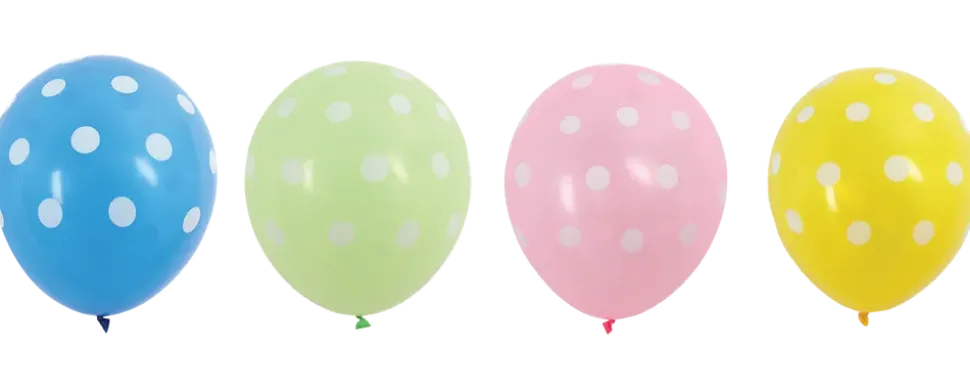 Latexballonger med prickar - 4-pack
