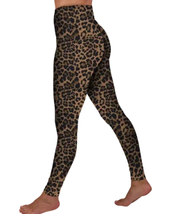 Leggings med hög midja leopard