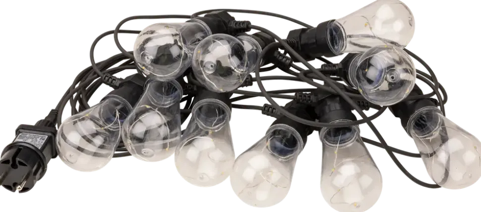 Ljusslinga - 10 avlånga glödlampor med små LED.