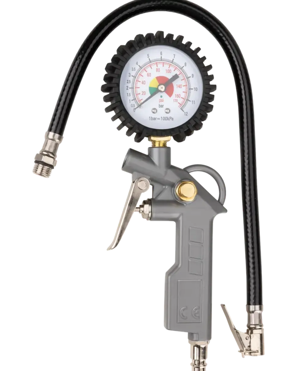 Luftpåfyllare med manometer - grå