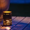 Lykta 15 cm - svart och guld