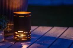 Lykta 20 cm - svart och guld