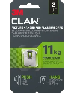 3M™ CLAW™ Tavelkrok för gipsväggar – 11 kg, 2-pack