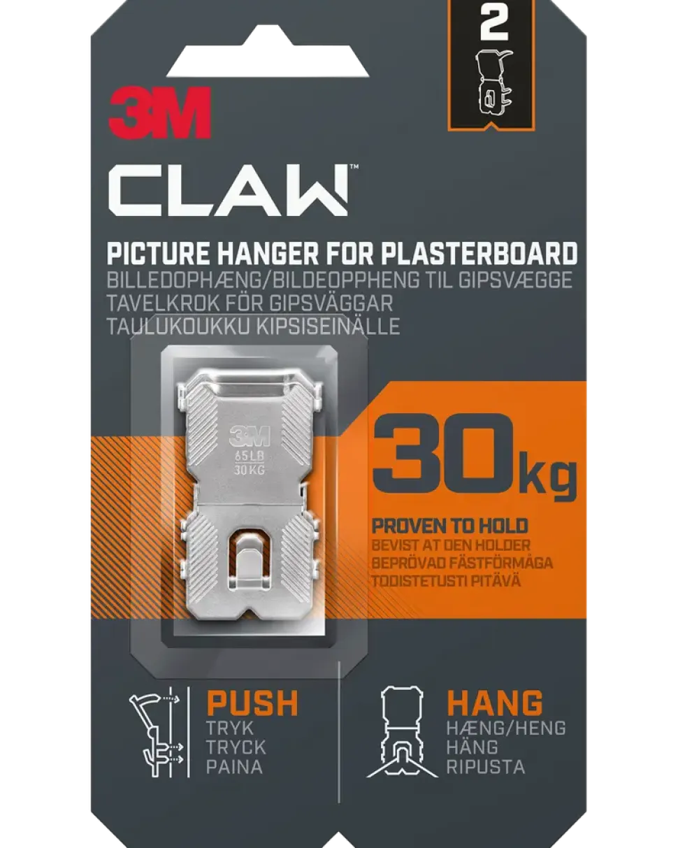 3M™ CLAW™ Tavelkrok för gipsväggar – 30 kg, 2-pack