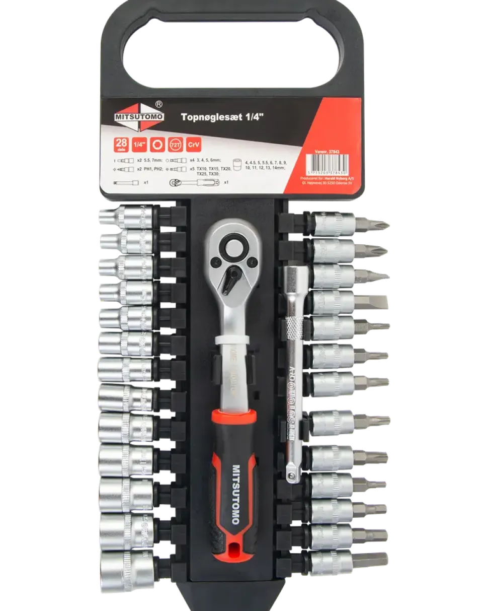 Mitsutomo hylsnyckelsats 1/4” - 28 delar