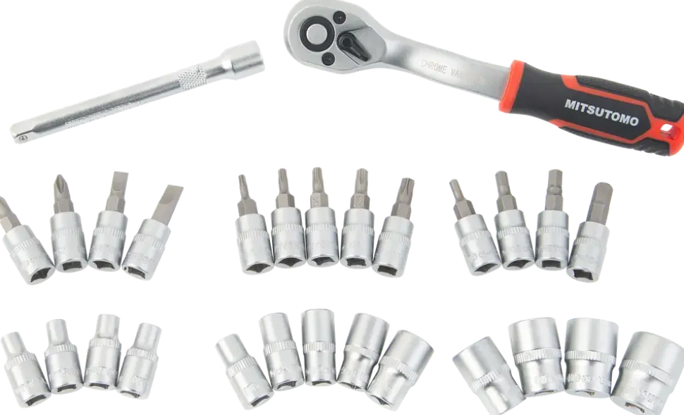 Mitsutomo hylsnyckelsats 1/4” - 28 delar