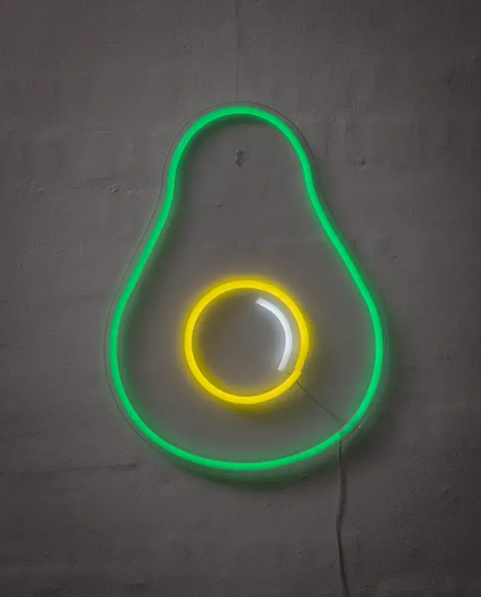Neonskylt Avocado H. 42 x B. 32 cm