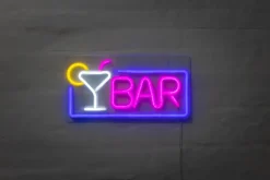 Neonskylt Bar H. 23 x B. 43 cm
