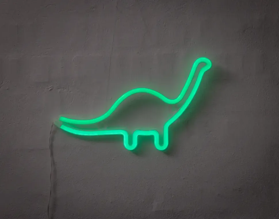 Neonskylt Dinosaurie H. 23 x B. 30 cm