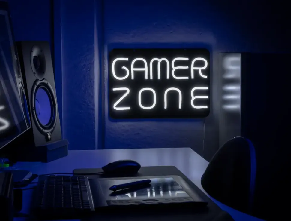 Neonskylt Gamer Zone H. 28 x B. 41 cm
