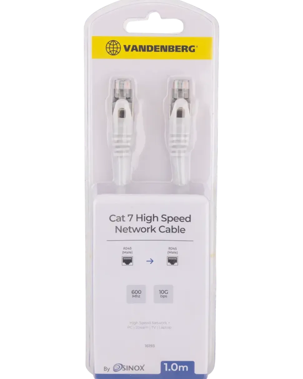 Nätverkskabel cat7 1 m vit