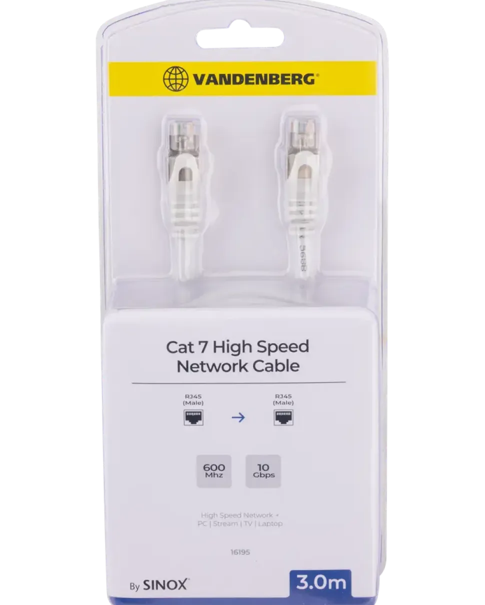 Nätverkskabel cat7 3 m vit