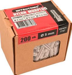 Nylonplugg 5 mm 200 st