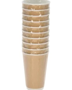 Pappmugg räfflad 250 ml 10-pack