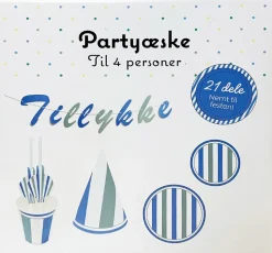 Partybox för 4 personer - blå och grön