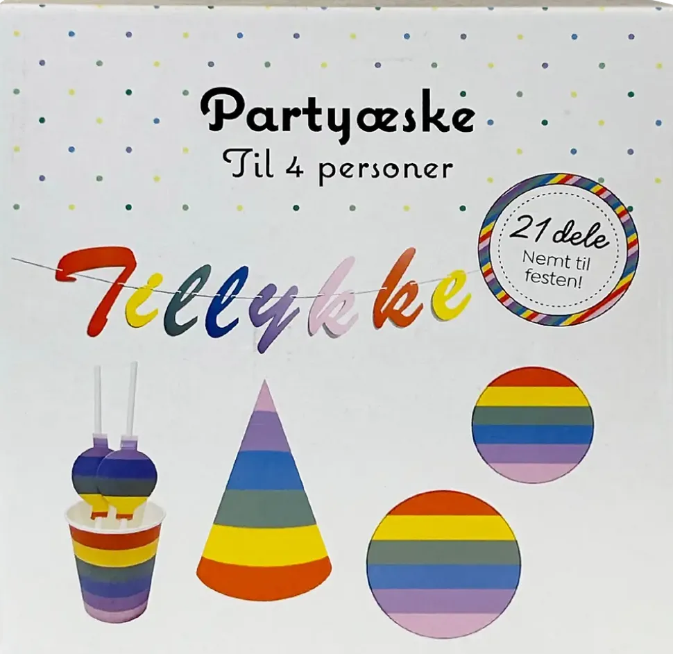 Partybox för 4 personer - flerfärgad