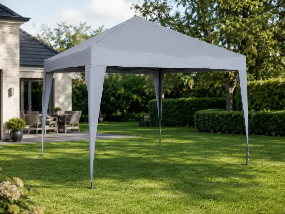 Paviljong 3 x 3 meter Grå - Hopfällbar