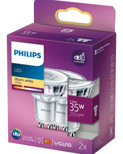 PHILIPS Reflektorlampa 4W GU10 2-pack